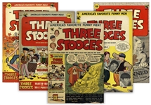 5 "The Three Stooges" Comic Books: (1) Sept. 1953 Vol. 1, No. 1; (2) March 1954 Vol. 1, No. 4; (3) June 1954 Vol. 1, No. 5; (4) Aug. 1954 Vol. 1, No. 6; (5) Oct. 1954 Vol. 1, No. 7 -- Very Good Plus